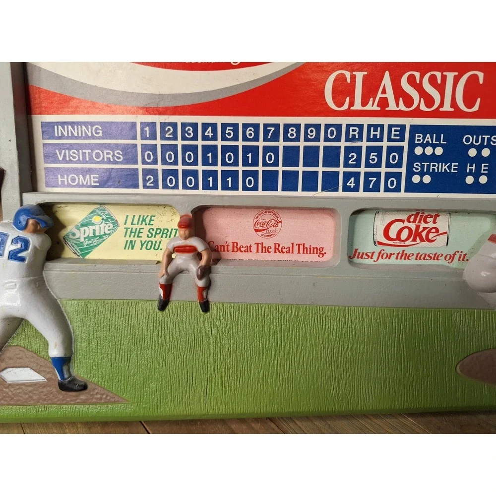 Vintage‎ Coca-Cola Classic Baseball Scoreboard Wall Clock Stadium Decor 20x12.5